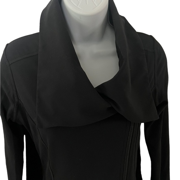 Athleta Bliss Out Asymmetric Zip Cowl Neck Gray Mesh Back Jacket Size XXS - Picture 7 of 12